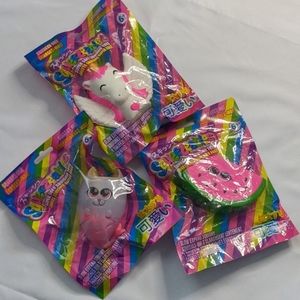 Squeezables 3 pack mermaid cat unicorn watermelon